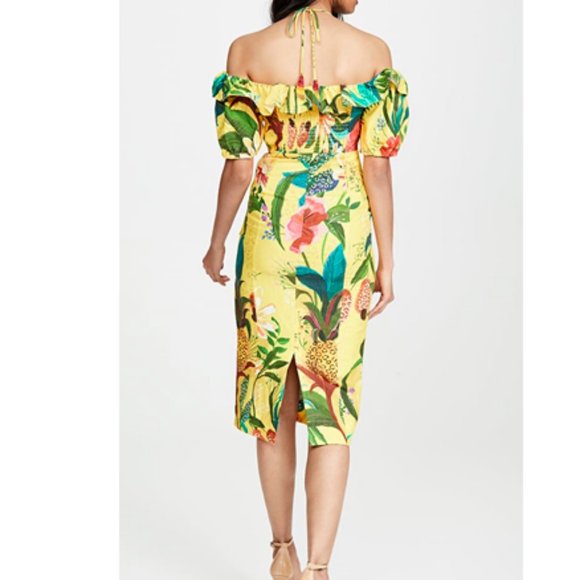 FARM Rio Dresses & Skirts - Farm Rio Golden Jungle Linen Midi Dress
